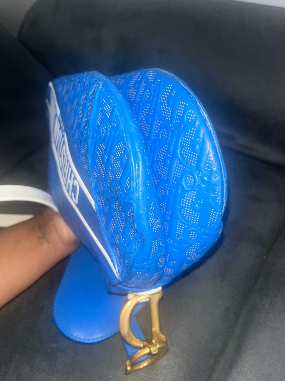 Dior Blue and White Saddle Shoulder Bag - Picture 11 of 15
